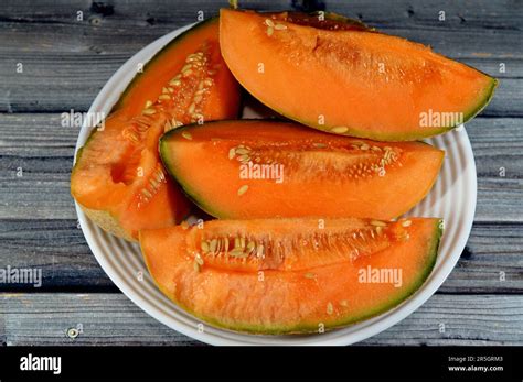 Muskmelon Cucumis Melo Or Melon A Species Of Cucumis That Has Been