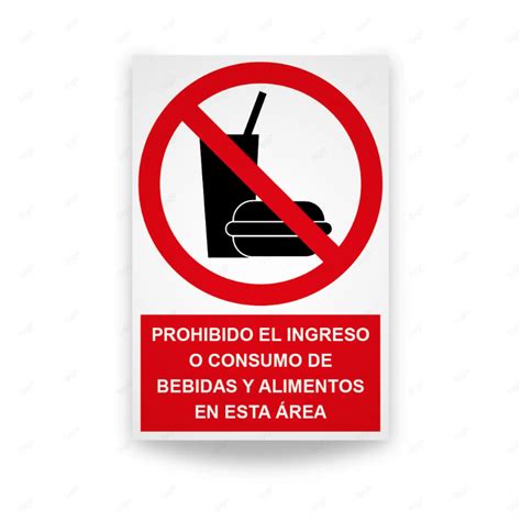 Rótulo de Prohibición - Prohibido el ingreso o consumo de bebidas o