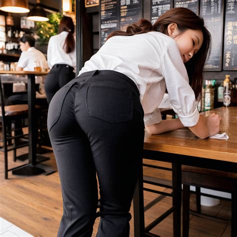 Hot Ass Images Of A Curvy Ass Woman Working At Restaurant AIHotassFactory
