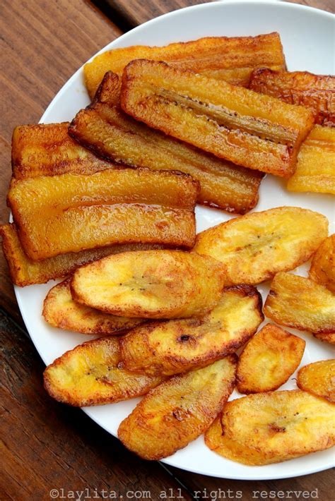 Plátanos maduros fritos Comida Latina Recetas de Laylita