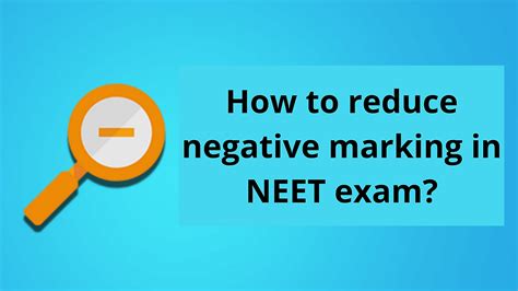 How To Reduce Negative Marking In NEET Exam