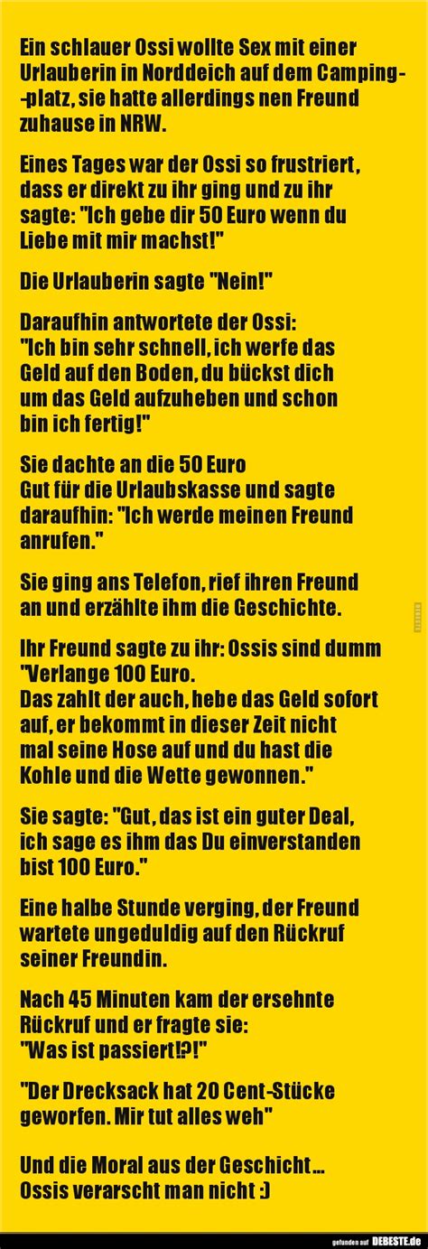 Ein Schlauer Ossi Wollte Sex Mit Einer Urlauberin In Norddeich Auf Dem Debeste De