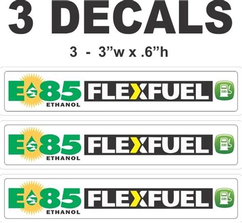 3 E85 Ethanol Flex Fuel Flexfuel Die Cut Vinyl Decals Peel And Stick Ebay