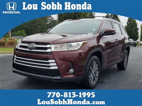 Pre Owned 2018 Toyota Highlander Xle 4d Sport Utility In Cumming Js263959 Lou Sobh Kia