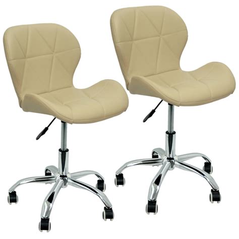 Kit 2 Cadeiras Slim Office Estofada Base Giratória Cromada Nude Leroy Merlin