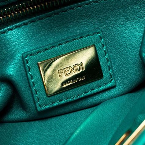 Fendi Green Leather Mini Peekaboo Top Handle Bag For Sale At 1stdibs