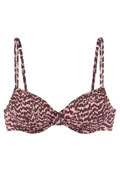 LASCANA Bügel Bikini Top Holly bordeaux bedruckt Cup C 36