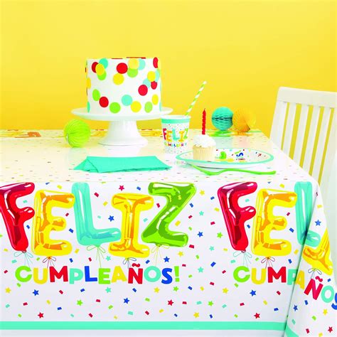 Feliz Cumpleanos Mantel rectangular de plástico de 54 x 84 pulgadas