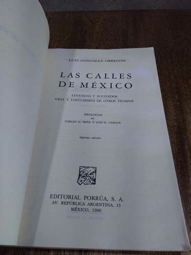 L1991 Luis González Obregón Las Calles De México 127 00 en Mercado