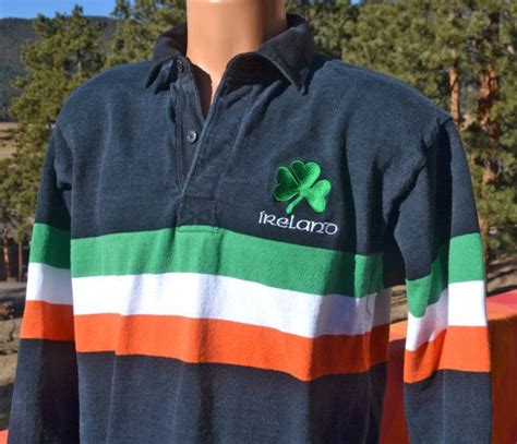 Vintage 80s Rugby Shirt IRELAND Irish Flag Stripe Shamrock | Etsy ...