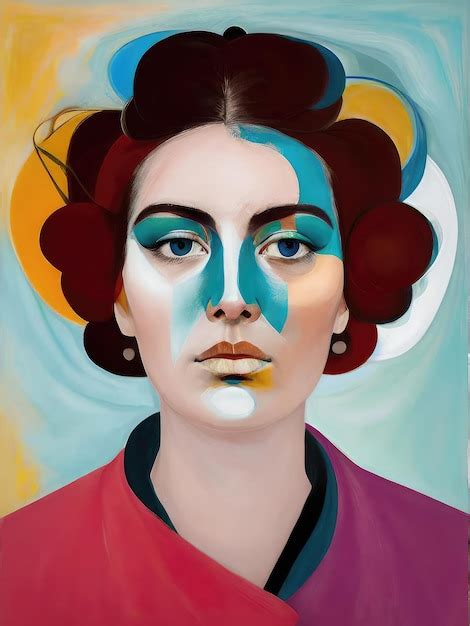 Premium Photo Abstract Modern Painting Of Woman Face