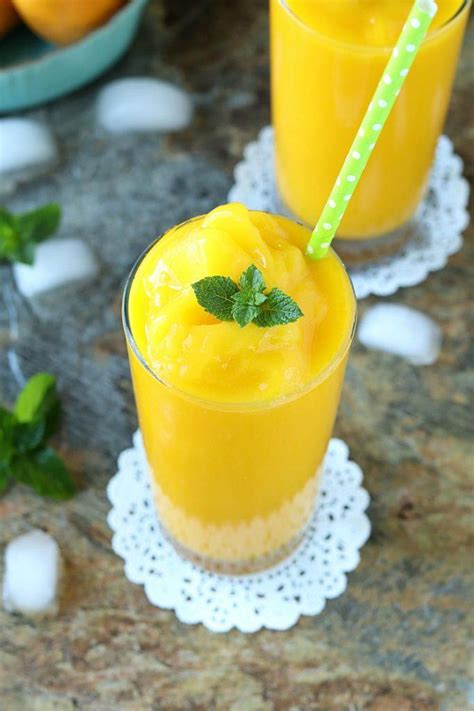 5 Minute Mango White Wine Slushie Summer Fruit Slushies Mango Slushy