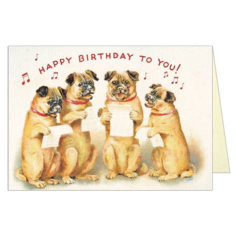 Dogs Singing happy Birthday Greeting Card by Cavallini to Mail or for ...