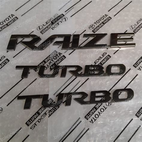 Jual Emblem Logo Tulisan Raize Dan Turbo Model Black Chrome Kota