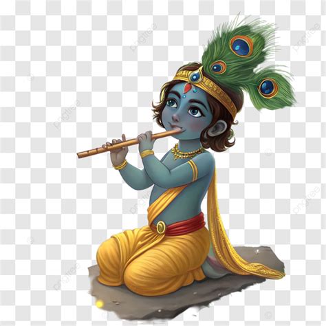 depiction  krishna young divine figure  dark blue skin wearing