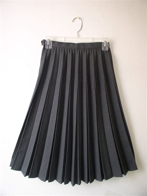 Womens Skirt 1960s Gray Pleated Skirt Collegian Of Etsy