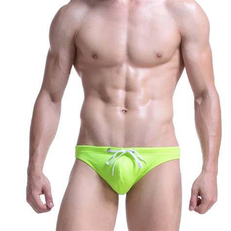 Bañador Sexy Para Hombre Ropa De Baño Unicolor Pantalones Cortos De Playa Bikini Sunga Gay