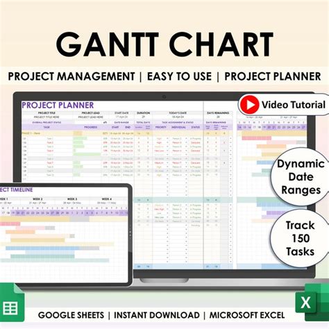 Excel Tracker Gantt Etsy