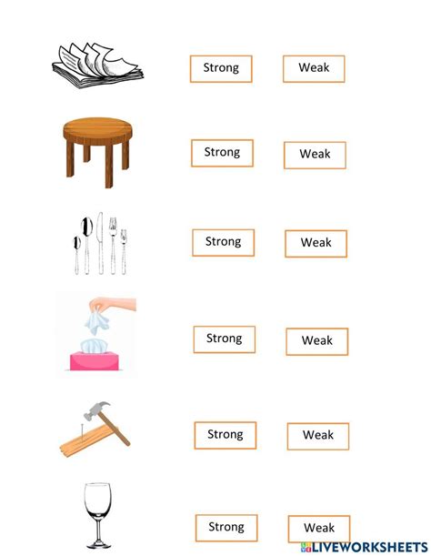 strong  weak  exercise   worksheets