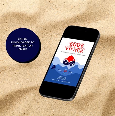 Boob Voyage Party Invitation Cancer Party Invitation Bye Bye Booby Invite Breast Cancer