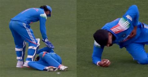 indvsaus shreyas iyer injured  sensational catch   odi