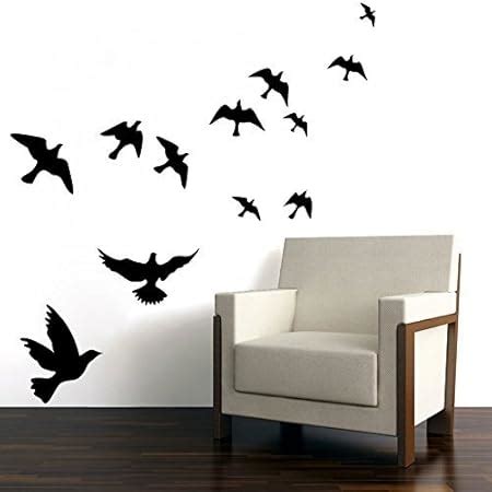 ANFRJJI Flock Of Birds Flying Wall Decal Flying Black Bird Flying To