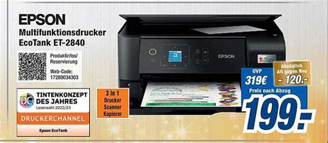 Epson Multifunktionsdrucker Ecotank Et-2840 Angebot bei Expert ...