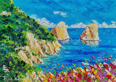 Capri Faraglioni Capri Amalfi Coast Italy Oil Painting On Canvas