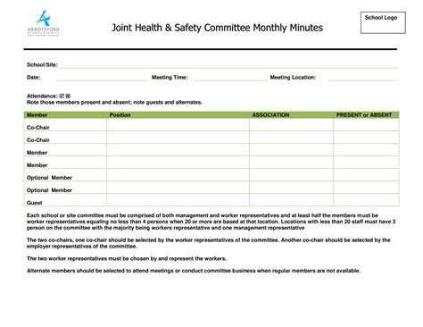 Monthly Safety Meeting Minutes Templates At