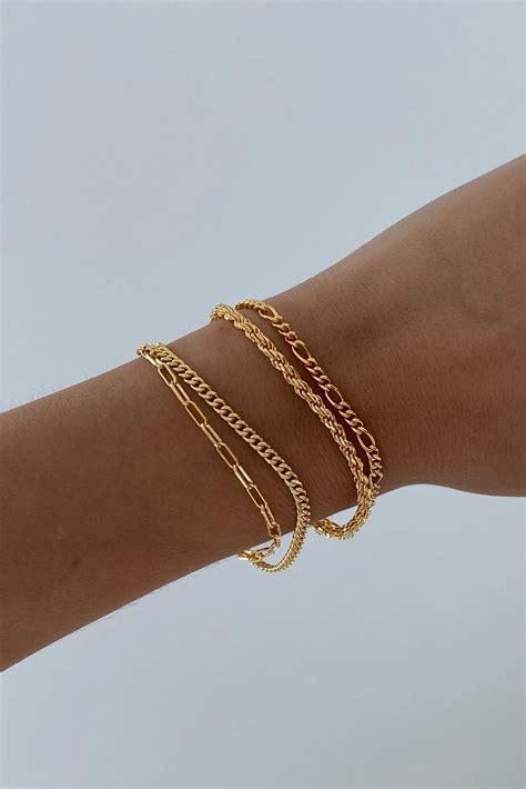 Dainty Gold Chain Bracelets For Simple Minimal Style Gold Bracelet