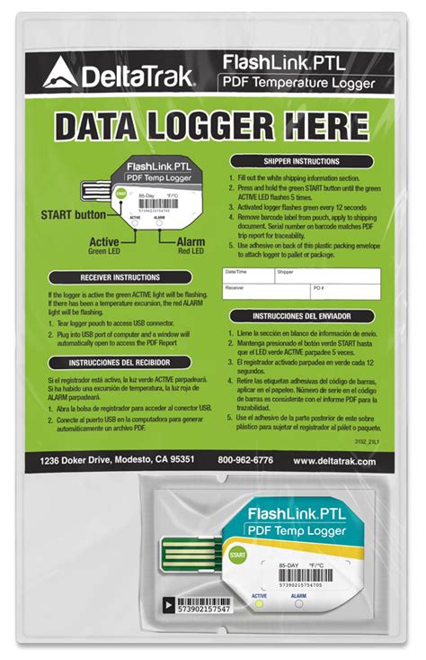 Flashlink Ptl Pdf Temperature Logger Model Deltatrak