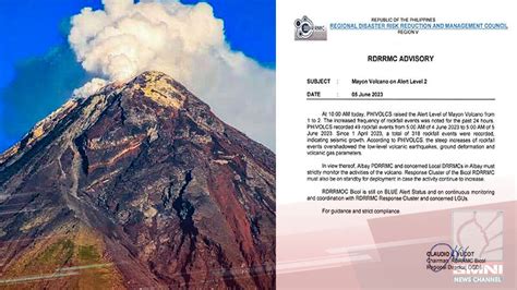 Bulkang Mayon, itinaas sa Alert Level 2 ng PHIVOLCS