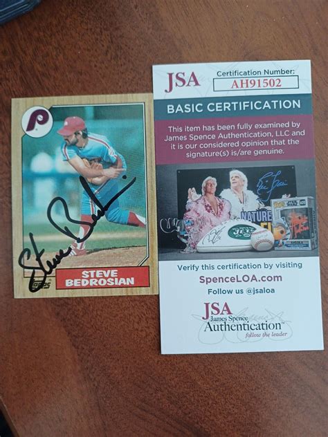 Steve Bedrosian Topps Autographed Signed Card Phillies