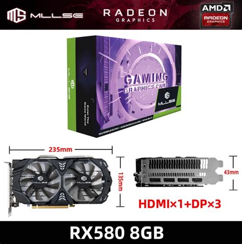 MLLSE AMD RX 580 8GB 2048SP Gaming Graphics Card GDDR5 256Bit PCI