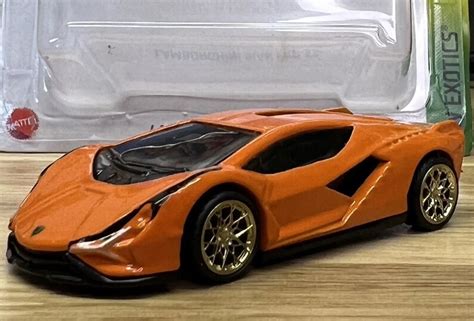Hot Wheels Orange Lamborghini Sian Fkp Hw Exotics With Custom Wheels Etsy