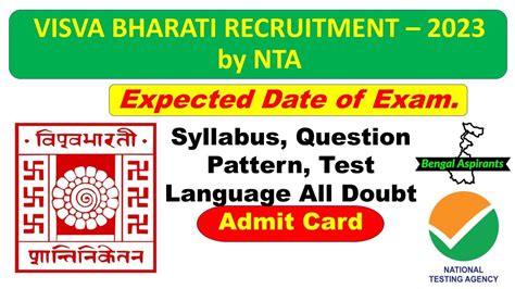 NTA Visva Bharati Exam Date Visva Bharati Mts Exam Date 2023 Visva