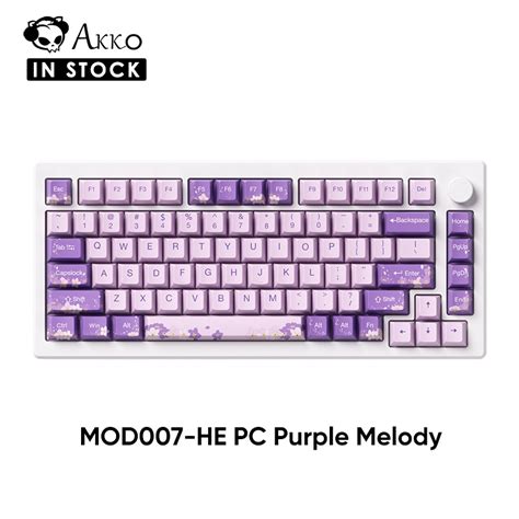 Akko Mod He Pc Purple Melody Wired Mechanical Keyboard With Hot Swappable Rgb Magnetic