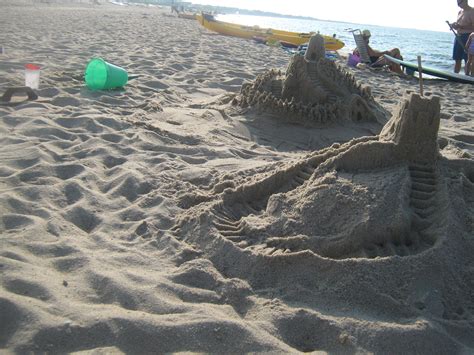 First sandcastles on the beach today – The Sandcastle Lady