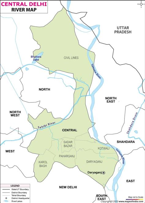 central delhi river map