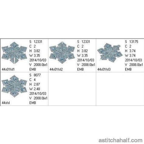 Snowflakes Graupel - aStitch aHalf