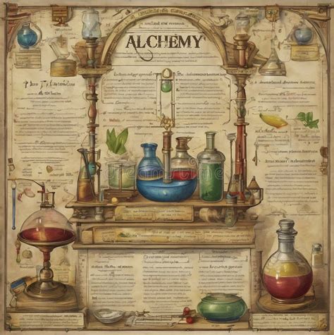 Alchemy Full Page Alchemical Infographic In Old World Scroll Style