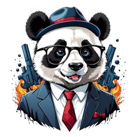 Premium Photo Panda Gangster Mascot Esport Logo Design