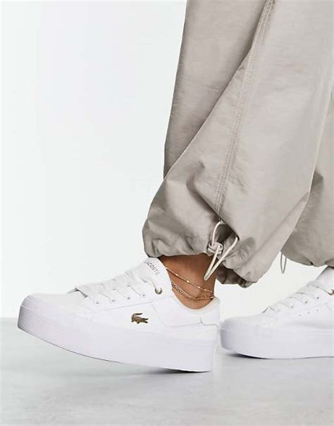 Lacoste Ziane Platform Sneakers In White Asos