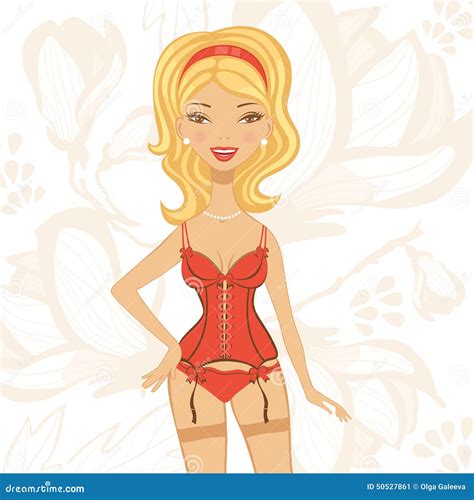 Beautiful Woman In Lingerie Stock Vector Illustration Of Lady Human 50527861