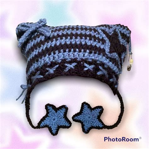 Mystical Moonlight Crochet Cat Beanie Crochet Depop