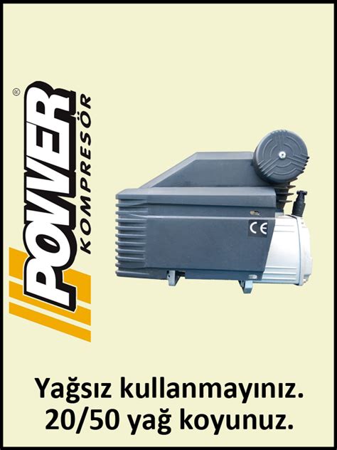 Power 2 HP Akuple Kompresör Kafası 8 Bar Hava Emişi 250 LT DK