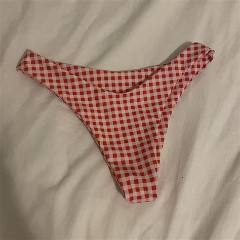 Red And White Gingham Bikini Bottoms Bought From Depop
