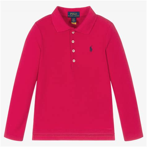 Polo Ralph Lauren Girls Pink Cotton Polo Top Childrensalon Outlet