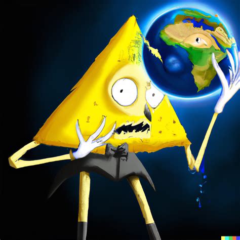 Ahmad Dalle Bill Cipher Gravity Falls Eating Earth Digital Art