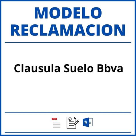 Modelo Reclamacion Clausula Suelo Bbva WORD PDF